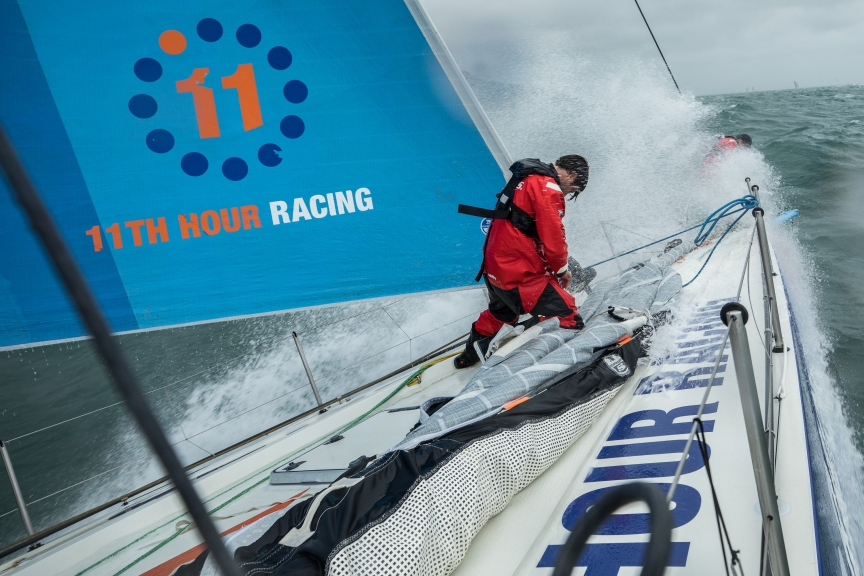 Leg Zero, Around the Island Race: onboard Vestas 11th Hour Racing.