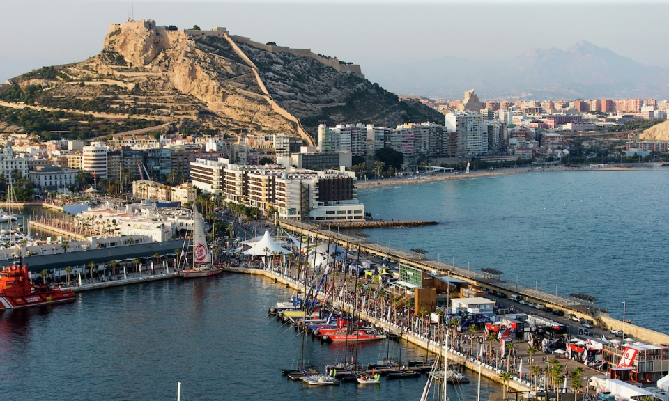Alicante Stopover. Aerial views of the Race Village. 12 October, 2017.