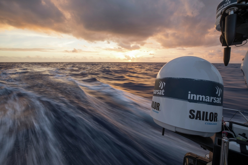 Leg 4, Melbourne to Hong Kong, day 04 on board Brunel. Inmarsat Cobham Sailor. 05 January, 2018.