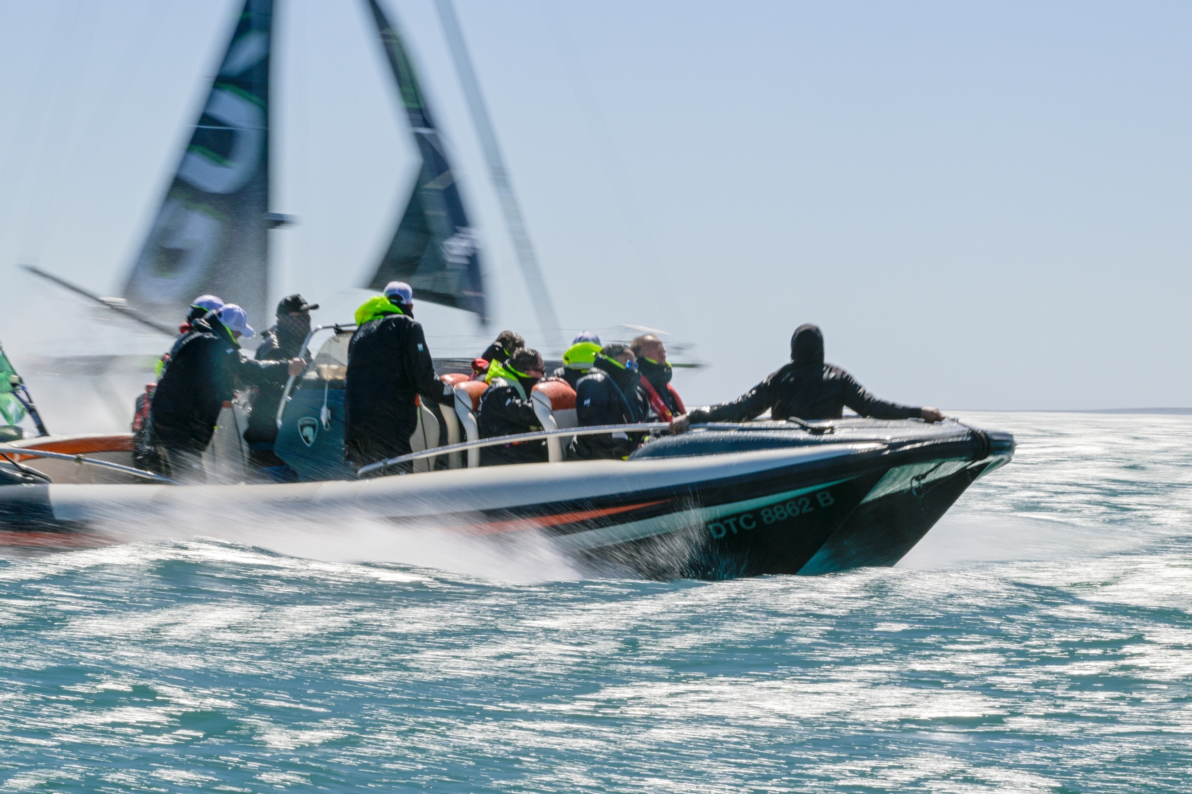 The Ocean Race 2022-23 - 26 February 2023, Start of Leg 3 in Cape Town. Guests RIB.