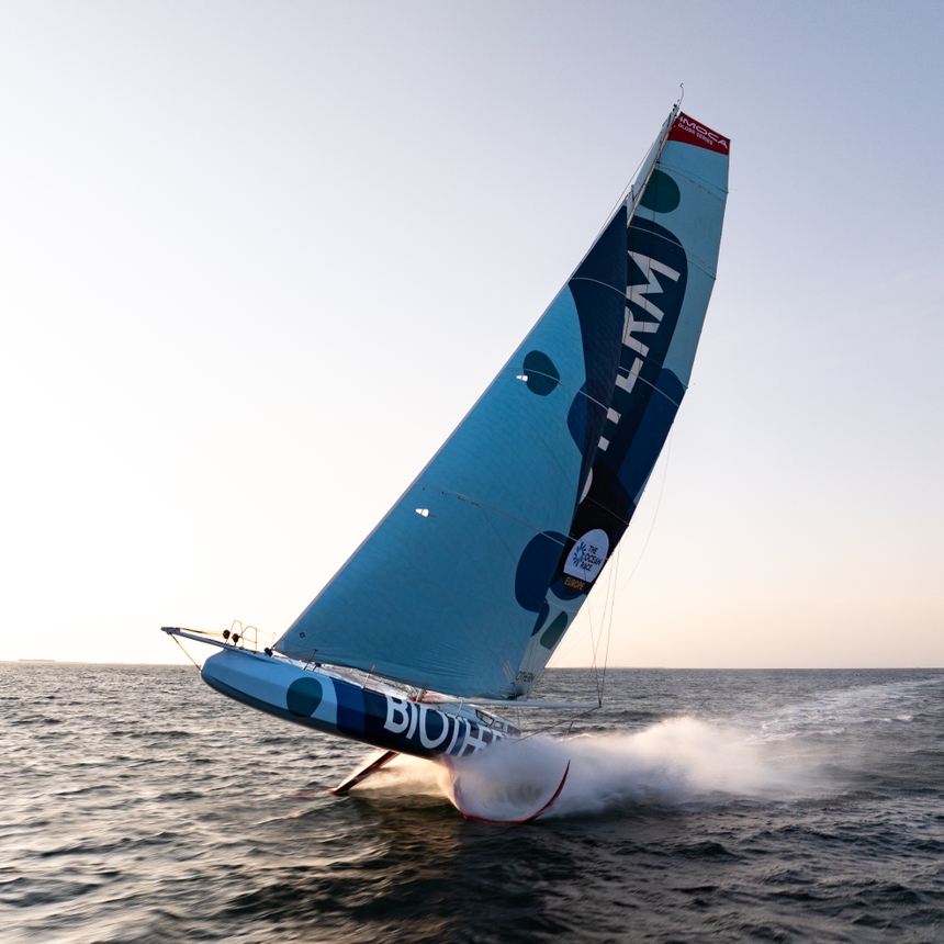 Biotherm training ahead of The Ocean Race Europe 2025.
FOR EDITORIAL USE ONLY.