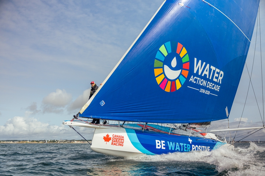 Canada Ocean Racing - Be water positive's boat for The Ocean Race Europe 2025.
FOR EDITORIAL USE ONLY.