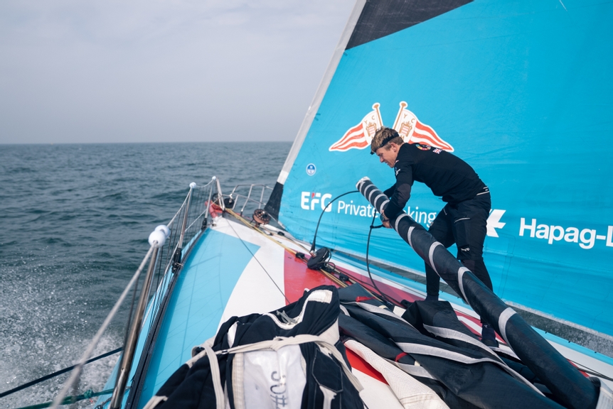 Team Malizia during Leg 1 from Kiel to Portsmouth in The Ocean RACE Europe 2025