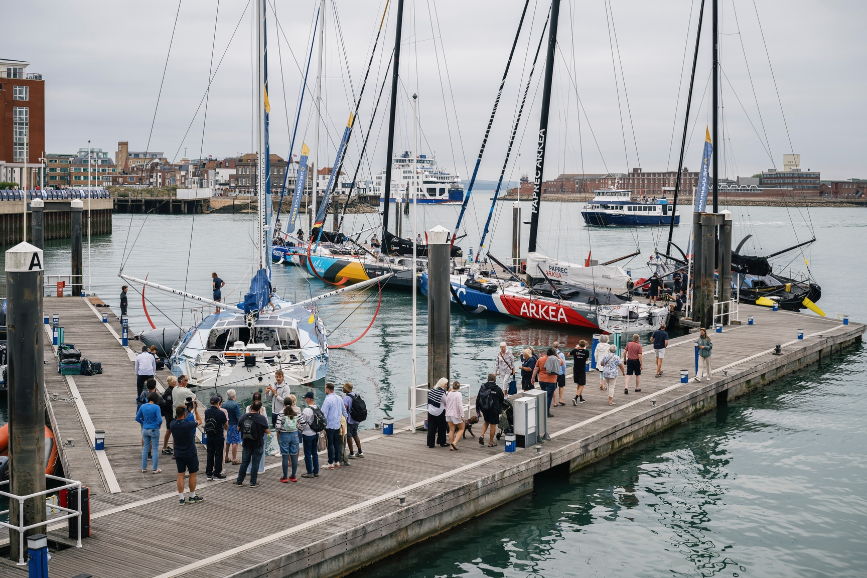 Pit Lane Experience with public visiting the docks during The Ocean Race Europe 2025 in Portsmouth, United Kingdom on August 16, 2025. (Photo by Jean-Louis Carli / The Ocean Race Europe 2025)